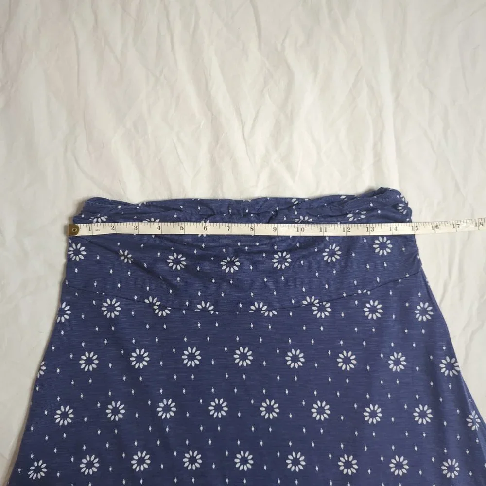 Toad&Co Women's Size Small Chaka Skirt, Navy Blue Print - Picture 3 of 8